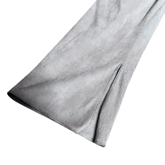 VINTAGE MAXSTUDIO Faux Suede 90s Y2K Beige Chamois Flare Sleeve Blouse SZ: L - Picture 10 of 10